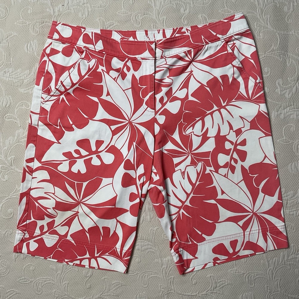 Tommy Bahama Hawaiian Unlined Lightweight Bermuda Shorts Mens Size 36x12 PinkRed